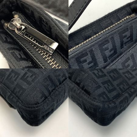 美品 フェンディ ナイロン ハンドバッグ ズッキーノ FF ファスナー 黒 FENDI フェンディ 2WAYハンドバッグ ピーカブー スモール ナッパ