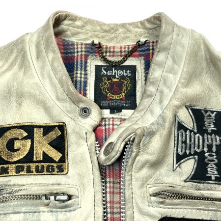  Schott ショット レザージャケット サイズ L メンズ 3171013 ホワイト