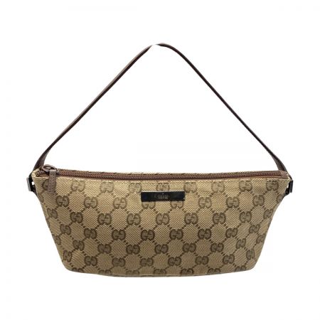  GUCCI グッチ GGキャンバス アクセサリポーチ 07198 ブラウン ハンドバッグ キャンバス×レザー