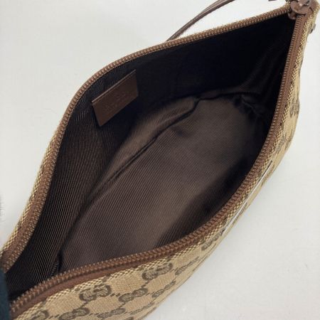  GUCCI グッチ GGキャンバス アクセサリポーチ 07198 ブラウン ハンドバッグ キャンバス×レザー