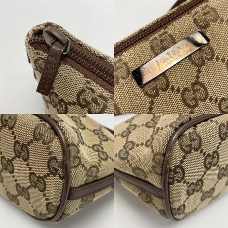  GUCCI グッチ GGキャンバス アクセサリポーチ 07198 ブラウン ハンドバッグ キャンバス×レザー