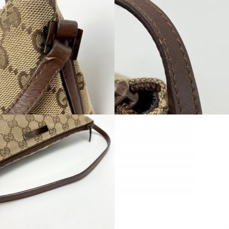  GUCCI グッチ GGキャンバス アクセサリポーチ 07198 ブラウン ハンドバッグ キャンバス×レザー