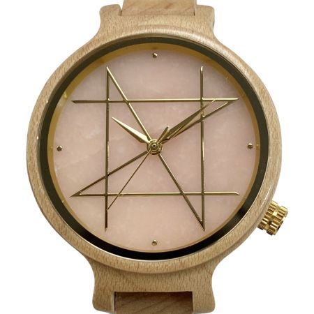  NOZ ノズ ピンクオパール メープル天然木バンド ピンク クォーツ レディース 腕時計