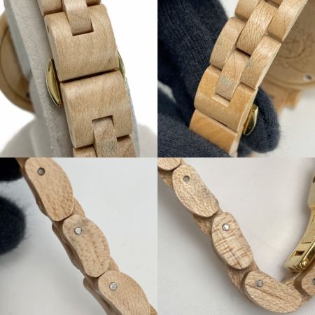  NOZ ノズ ピンクオパール メープル天然木バンド ピンク クォーツ レディース 腕時計