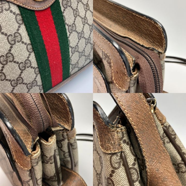 GUCCI グッチ オールドグッチ シェリーライン ショルダーバッグ 010.378 ブラウン 2WAY  ハンドバッグ｜中古｜なんでもリサイクルビッグバン