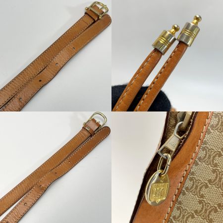  CELINE セリーヌ マカダム柄 M90 巾着ショルダー レディース ゴールド金具