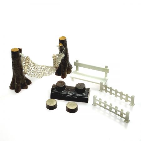   シルバニアファミリー グレーのうさぎ 6体 ベンチ ハンモック セット