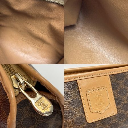  CELINE セリーヌ マカダム柄 クラッチバッグ ブラウン PVC×レザー セカンドバッグ