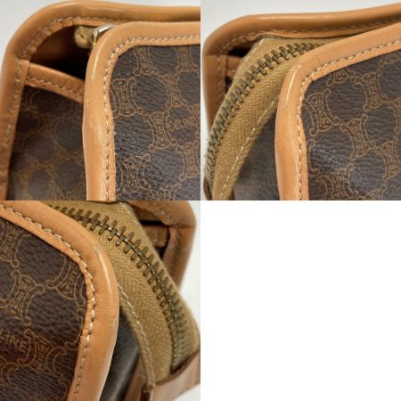  CELINE セリーヌ マカダム柄 クラッチバッグ ブラウン PVC×レザー セカンドバッグ