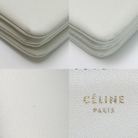  CELINE セリーヌ トリオ スモール ショルダーバッグ ラムスキン アイボリー レディース