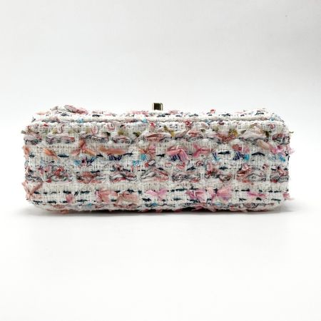  CHANEL シャネル ミニマトラッセ ツイード チェーンショルダーバッグ A6990 ピンク×ホワイト ココマーク