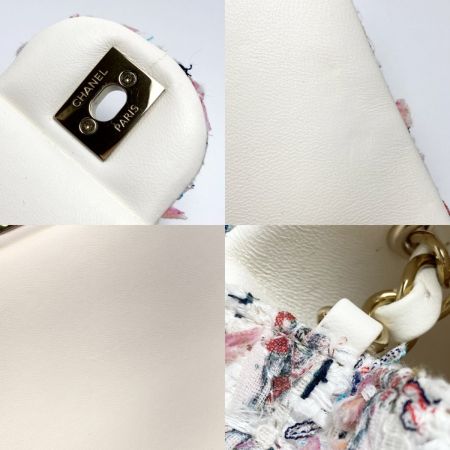  CHANEL シャネル ミニマトラッセ ツイード チェーンショルダーバッグ A6990 ピンク×ホワイト ココマーク
