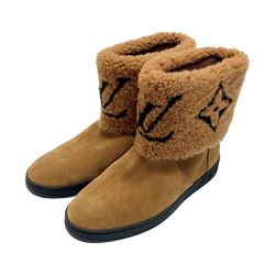 ☆☆ LOUIS VUITTON ルイヴィトン スノードロップ・ライン FA0270 ブラウン ムートンブーツ SIZE40 スエード 布袋有 Aランク