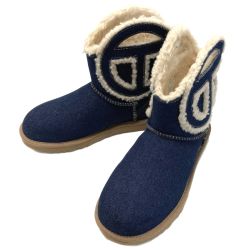 ☆☆ UGG×TELFAR ロゴ ミニ ブーツ ムートンブーツ デニム 1152550 ネイビー SIZE 26cm Aランク