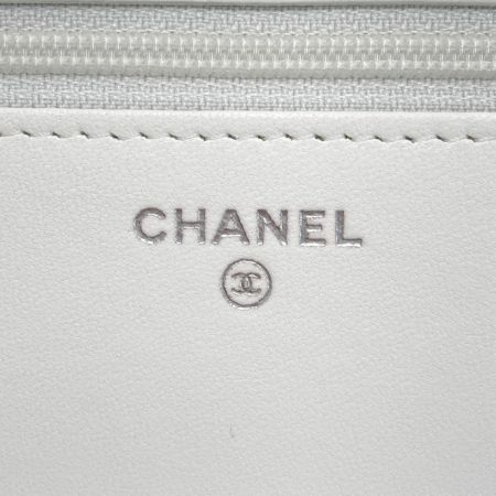  CHANEL シャネル マトラッセ トレンディCC チェーンウォレット 80982 ホワイト×ブラック ラムスキン ショルダーバッグ