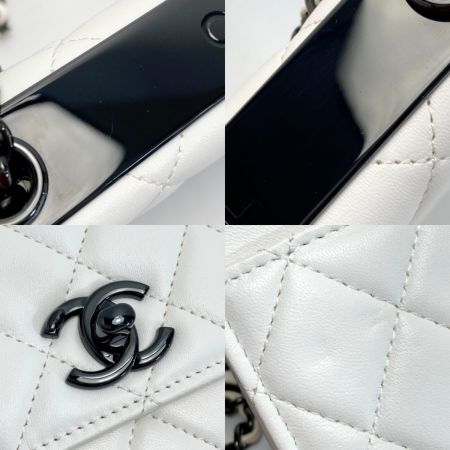  CHANEL シャネル マトラッセ トレンディCC チェーンウォレット 80982 ホワイト×ブラック ラムスキン ショルダーバッグ