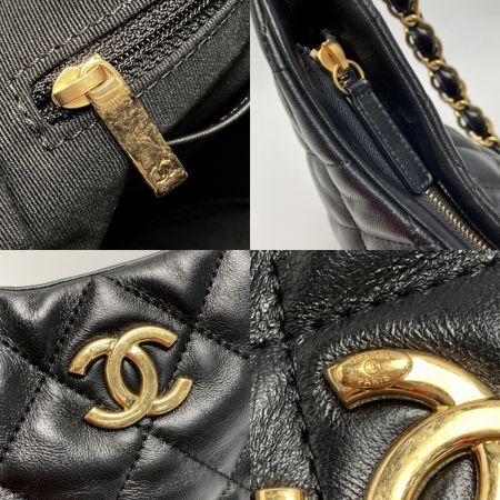  CHANEL シャネル マトラッセ ホーボーバッグ ラムスキン ブラック ショルダーバッグ ココマーク