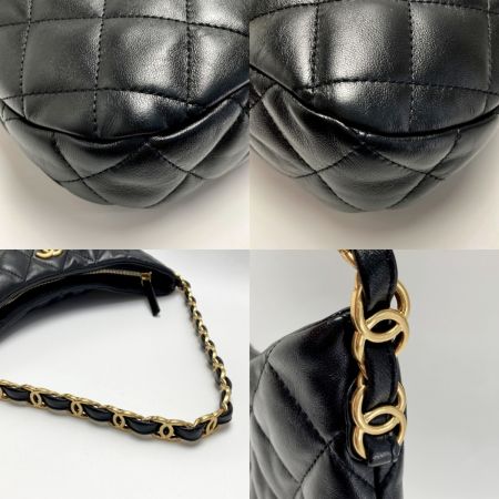  CHANEL シャネル マトラッセ ホーボーバッグ ラムスキン ブラック ショルダーバッグ ココマーク