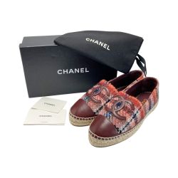 ☆☆ CHANEL シャネル ココマーク ツイード エスパドリーユ G29762 マルチカラー SIZE41 スリッポン 箱・布袋有 Aランク