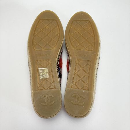  CHANEL シャネル ココマーク ツイード エスパドリーユ G29762 マルチカラー SIZE41 スリッポン 箱・布袋有