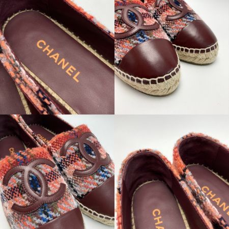  CHANEL シャネル ココマーク ツイード エスパドリーユ G29762 マルチカラー SIZE41 スリッポン 箱・布袋有