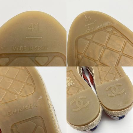 CHANEL シャネル ココマーク ツイード エスパドリーユ G29762 マルチカラー SIZE41 スリッポン 箱・布袋有