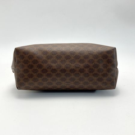  CELINE セリーヌ マカダム柄 ポーチ MC97/2 ブラウン PVC×レザー コスメポーチ