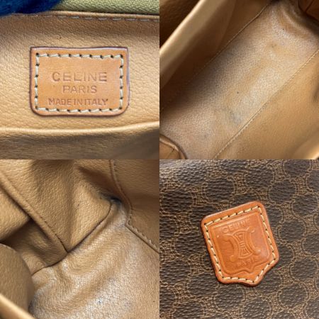  CELINE セリーヌ マカダム柄 ポーチ MC97/2 ブラウン PVC×レザー コスメポーチ