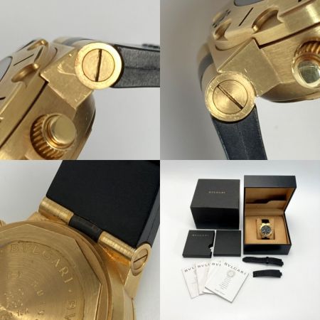  BVLGARI ブルガリ ディアゴノ スクーバ クロノグラフ K18 SC 38 G ブラック 自動巻き メンズ 腕時計 箱・取説有