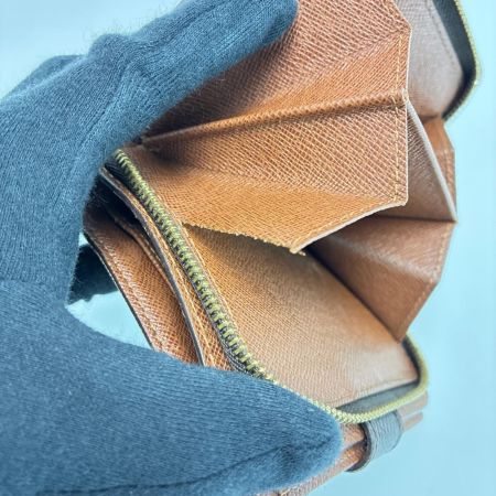 LOUIS VUITTON ルイヴィトン モノグラム コンパクトジップ M61667 ブラウン 2つ折り財布