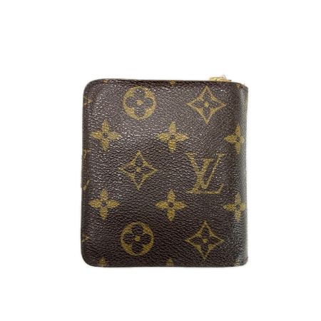 LOUIS VUITTON ルイヴィトン モノグラム コンパクトジップ M61667 ブラウン 2つ折り財布