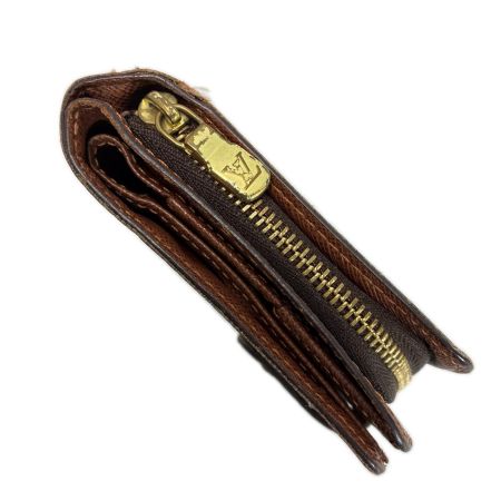 LOUIS VUITTON ルイヴィトン モノグラム コンパクトジップ M61667 ブラウン 2つ折り財布