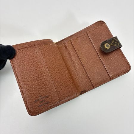 LOUIS VUITTON ルイヴィトン モノグラム コンパクトジップ M61667 ブラウン 2つ折り財布