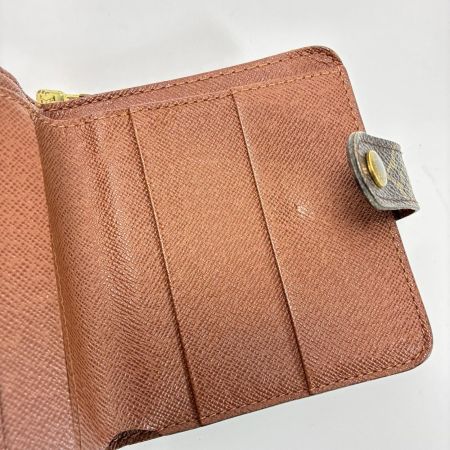 LOUIS VUITTON ルイヴィトン モノグラム コンパクトジップ M61667 ブラウン 2つ折り財布