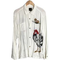 ☆☆ RATS シャツ サイズ L メンズ ROOSTER SHIRTS L/S ホワイト Bランク