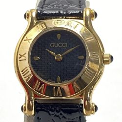☆☆ GUCCI グッチ GP 6500L ブラック文字盤 クォーツ レディース 腕時計 Cランク