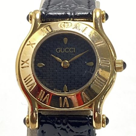  GUCCI グッチ GP 6500L ブラック文字盤 クォーツ レディース 腕時計