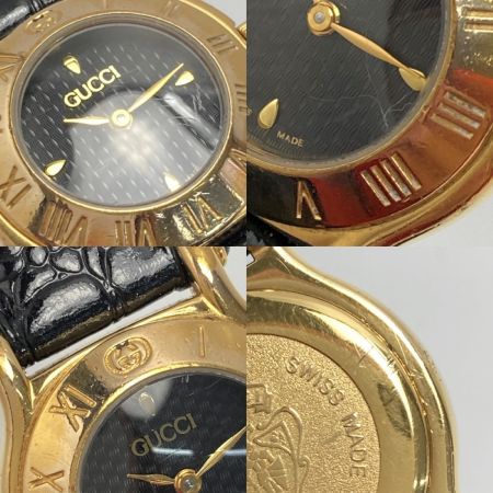 GUCCI グッチ GP 6500L ブラック文字盤 クォーツ レディース 腕時計