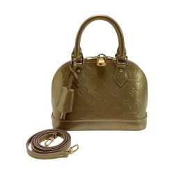 ☆☆ LOUIS VUITTON ルイヴィトン ヴェルニ アルマBB ハンドバッグ M91752 ベージュプードル ショルダーバッグ 2WAY 布袋有 Bランク