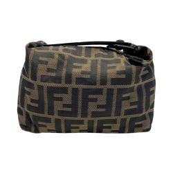 ☆☆ FENDI フェンディ ズッカ柄 ミニ バニティ ブラウン ポーチ ハンドバッグ キャンバス×レザー Bランク