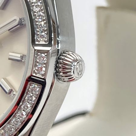  BREITLING ブライトリング クロノマット32 ダイヤベゼル 11Pダイヤ A77310 シルバー クォーツ レディース 腕時計 ケース有