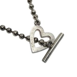 ☆☆ GUCCI グッチ オープンハート ボールチェーン ネックレス シルバー SV925 Cランク