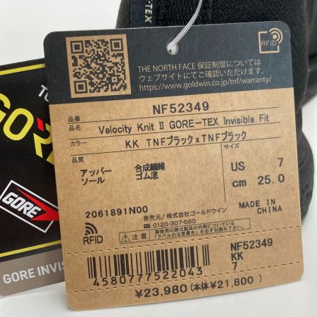  THE NORTH FACE ザノースフェイス ベロシティ ニット II ゴアテックス インビジブル フィット NF52349 ブラック サイズ 25cm