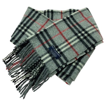  BURBERRY LONDON バーバリーロンドン チェック ウール グレー マフラー 
