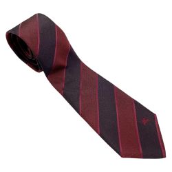 ☆☆ BURBERRY バーバリー ストライプ ネクタイ ブラック×レッド シルク100％ Bランク