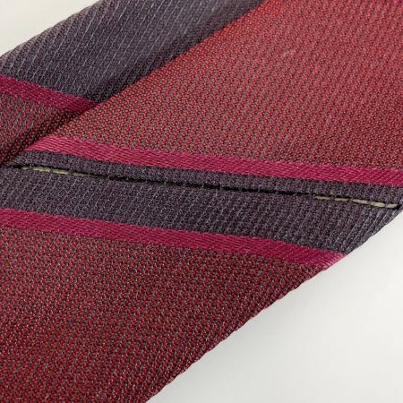  BURBERRY バーバリー ストライプ ネクタイ ブラック×レッド シルク100％