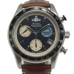 ☆☆ Vivienne Westwood ヴィヴィアン・ウエストウッド サザビー クロノグラフ VV142BKTN ブラック クォーツ メンズ 腕時計 Bランク