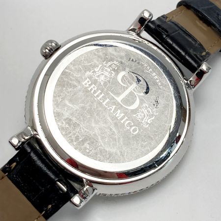  BRILLAMICO スワロフスキー ホワイト 回転式 クォーツ メンズ 腕時計