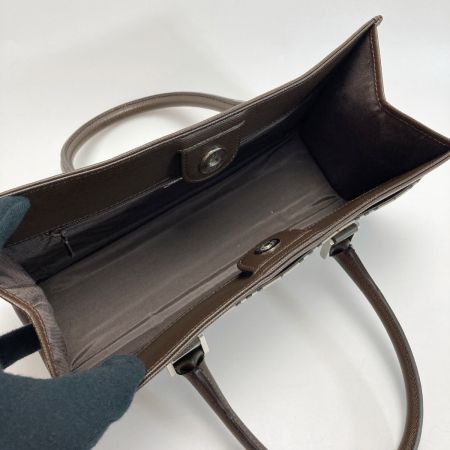  BURBERRY バーバリー ノバチェック ハンドバッグ ベージュ×ブラウン キャンバス/レザー