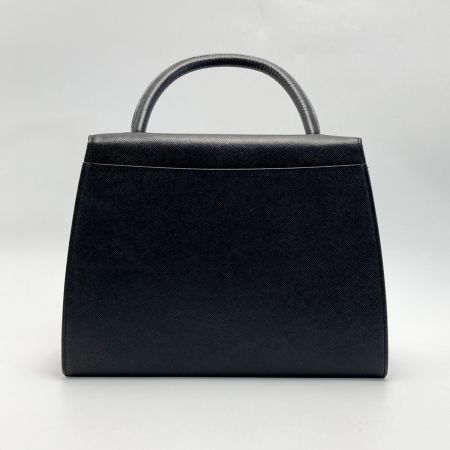  Yves Saint Laurent イブサンローラン YSLロゴ ハンドバッグ ブラック レザー 布袋有 ヴィンテージ